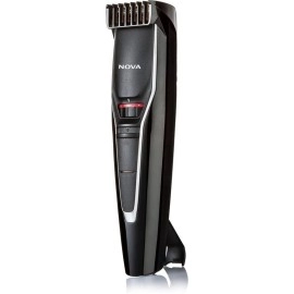 Nova NHT 1091 20 Length Settings Cordless Rechargeable: 30 Minutes Runtime Beard Trimmer for Men (Black)